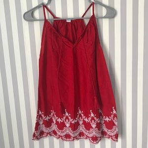 Old Navy Eyelet Trim Tassel Tank